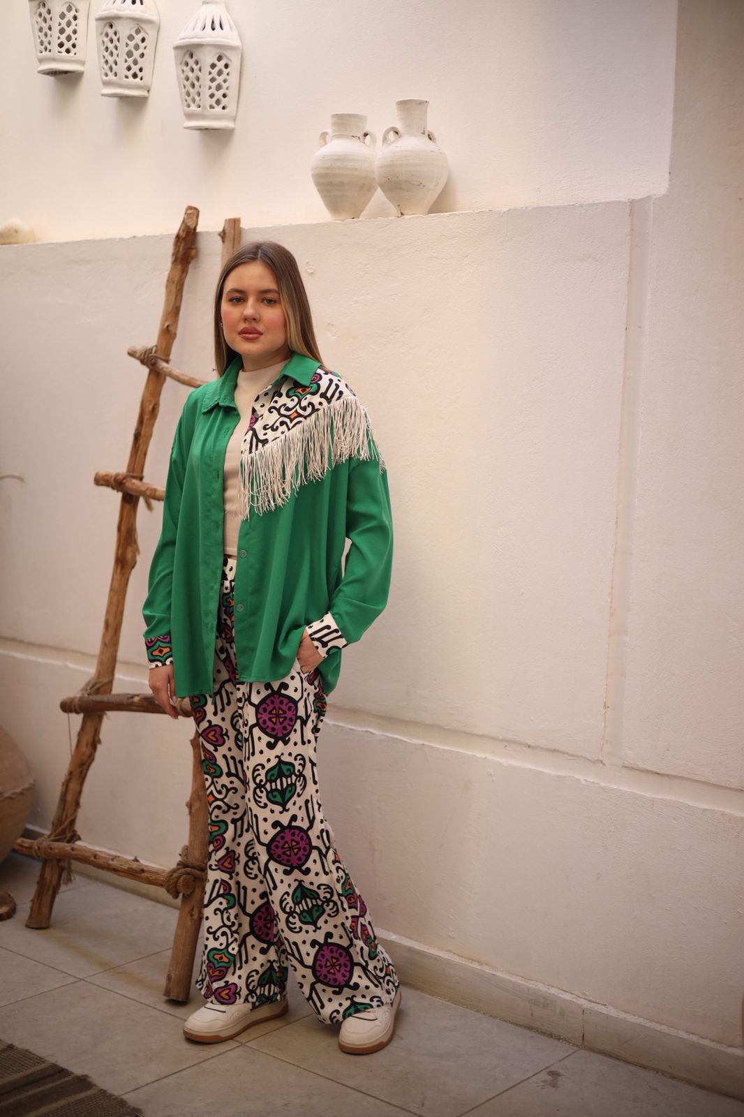 linen shirt with fringes