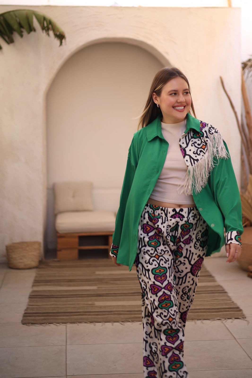 linen shirt with fringes