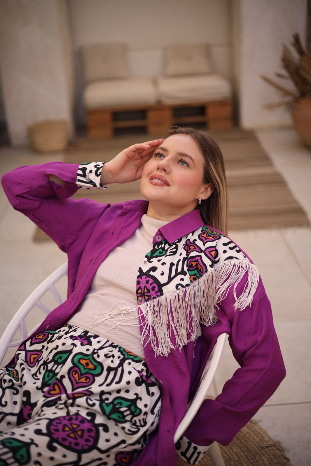 linen shirt with fringes