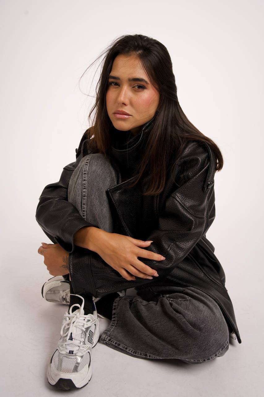 Black leather jacket