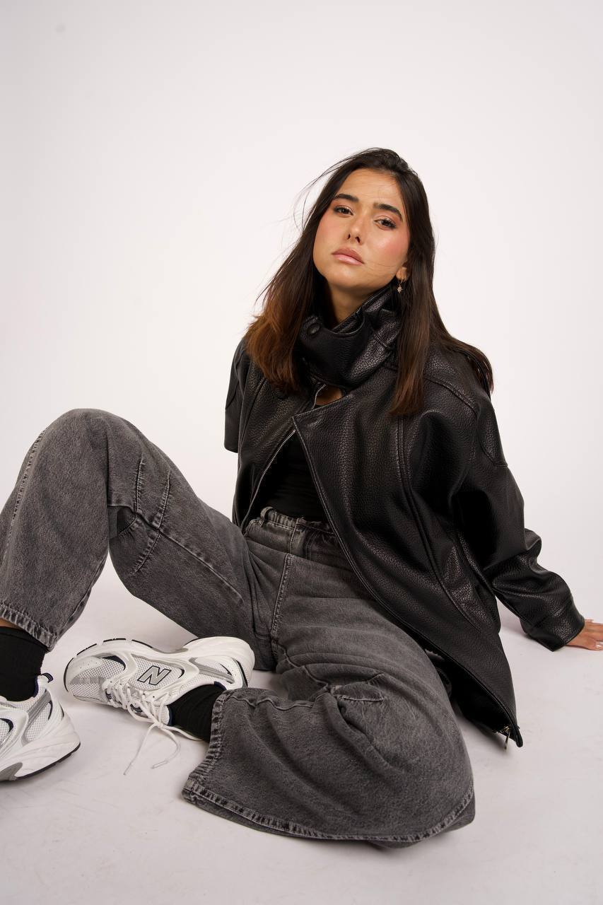 Black leather jacket