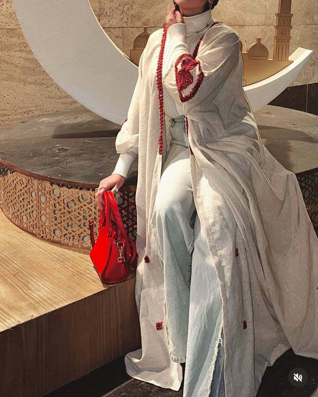 Linen Kaftan *appliqué