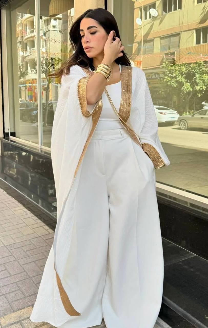 White & Gold Kaftan