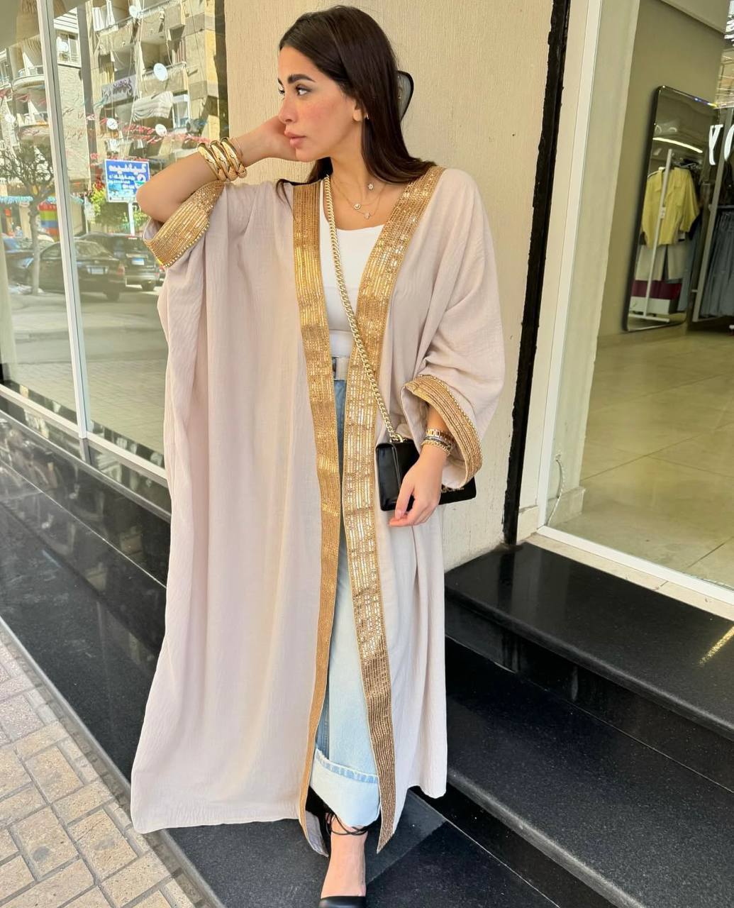 White & Gold Kaftan