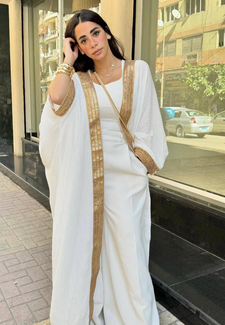 White & Gold Kaftan