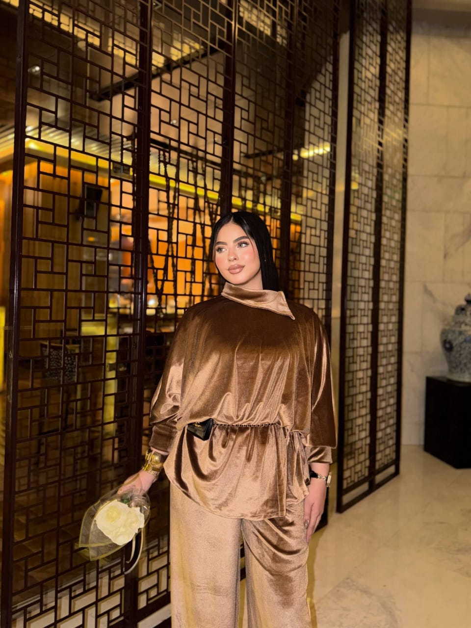 Brown oxide velvet suit