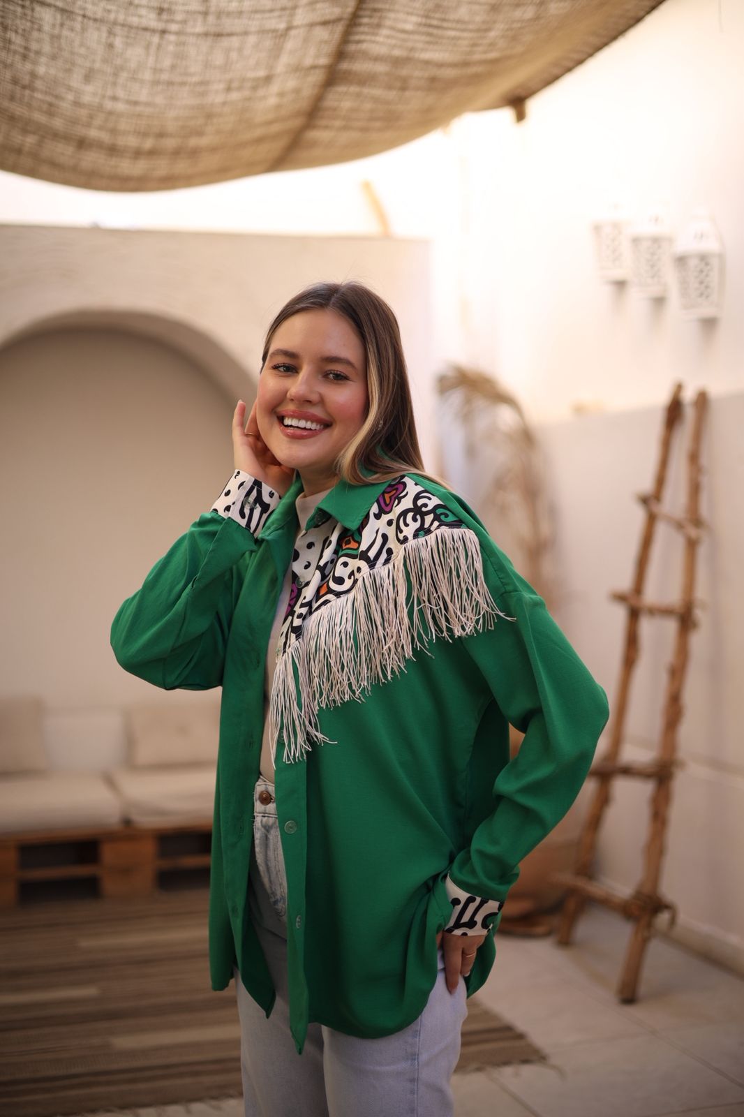 linen shirt with fringes