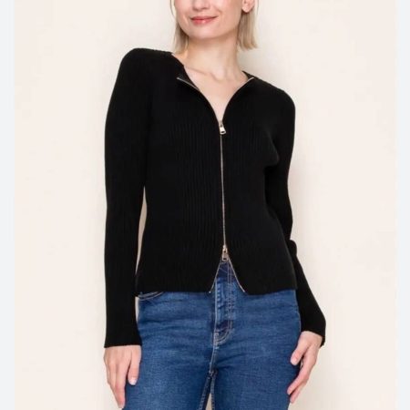 Double Zipper Knitted Top