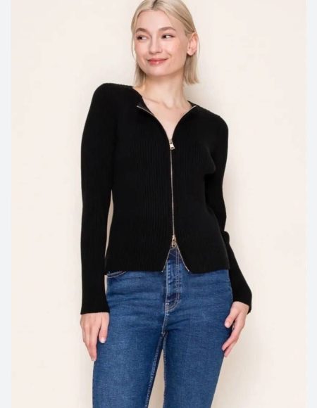 Double Zipper Knitted Top